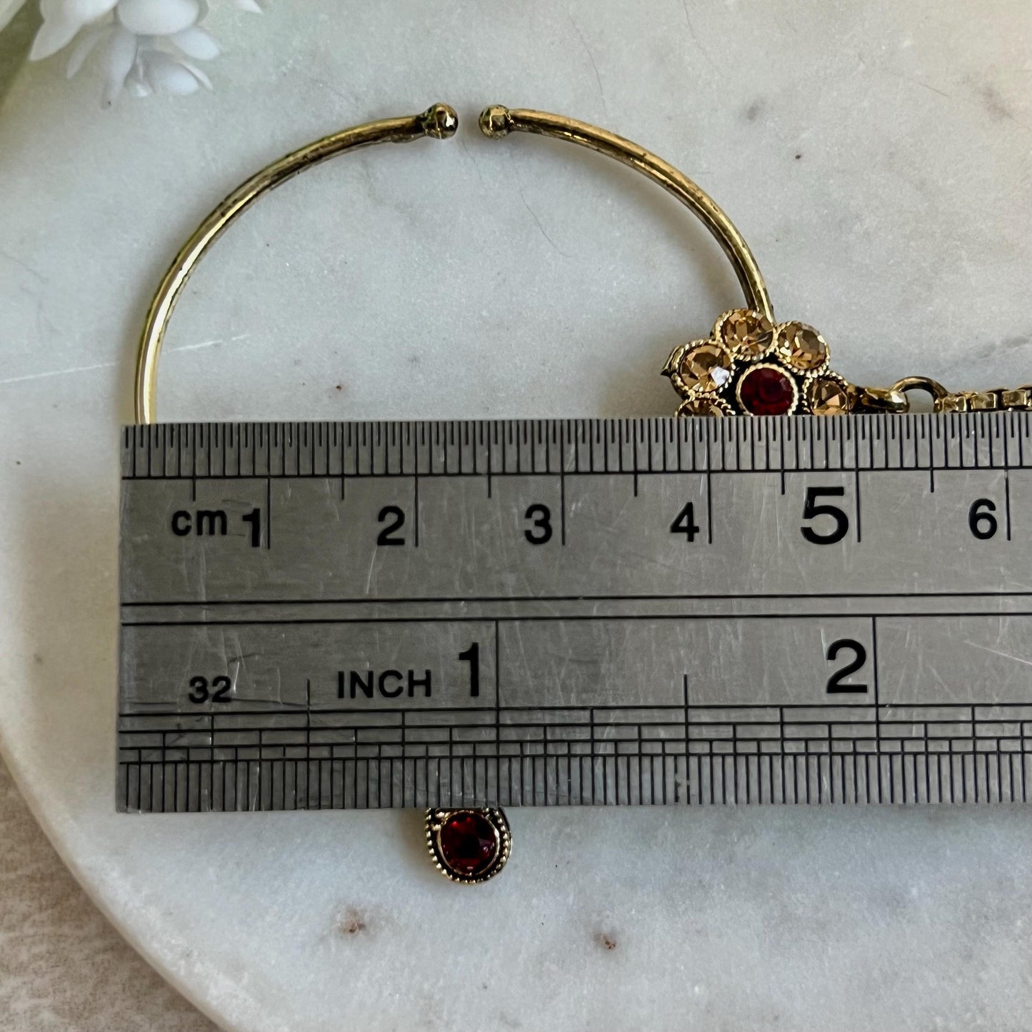 Medium Slide Type Maroon Left Side Nose Ring - Slightly Imperfect/ Indian Nose Rings/Pakistani style /Indian Nose Jewellery/ Nath