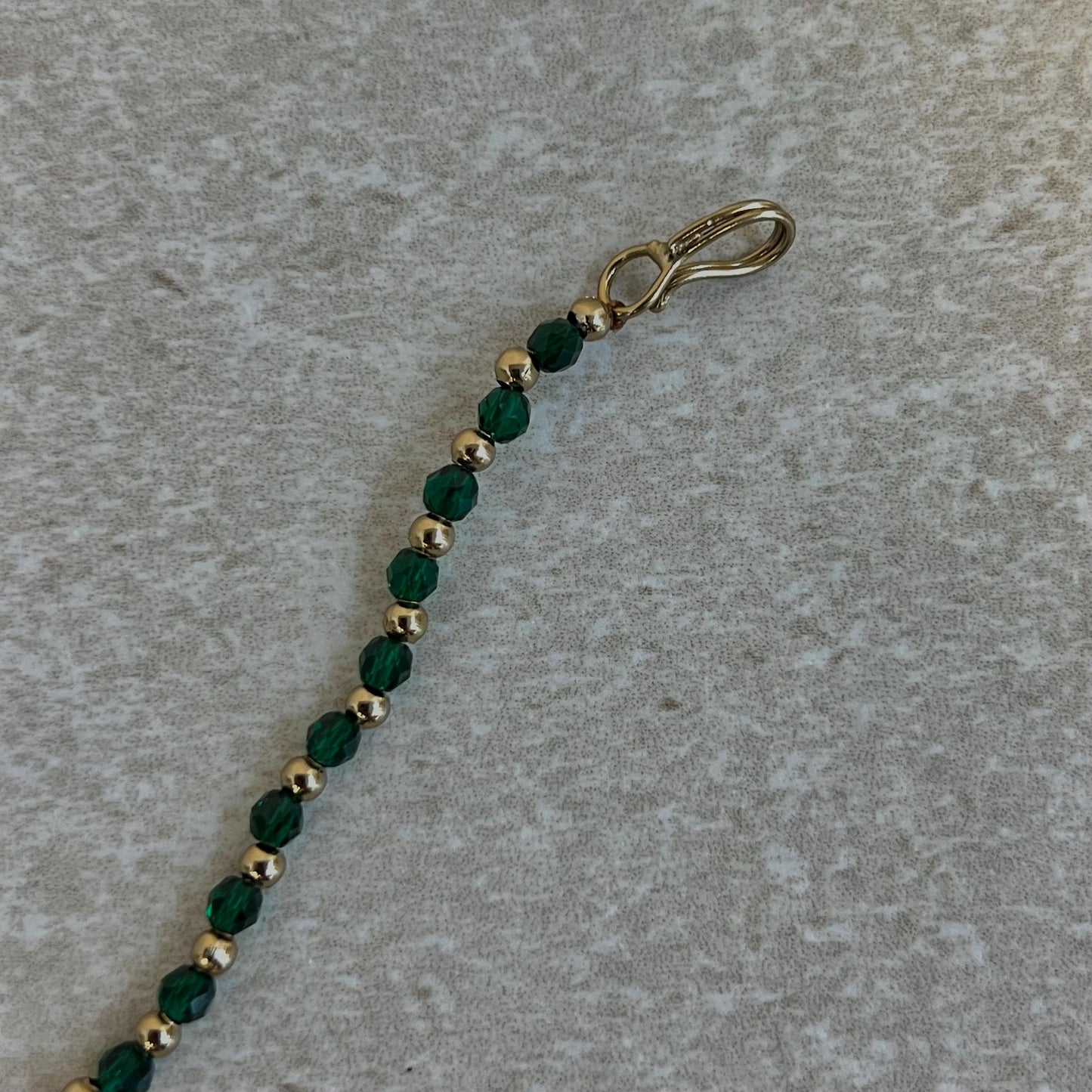 Medium Green Bead Antique Gold Nose Ring/ Non-Piercing Type Nose Ring - Slight Imperfect/ Jewellery/Indian/Pakistani style/Nath