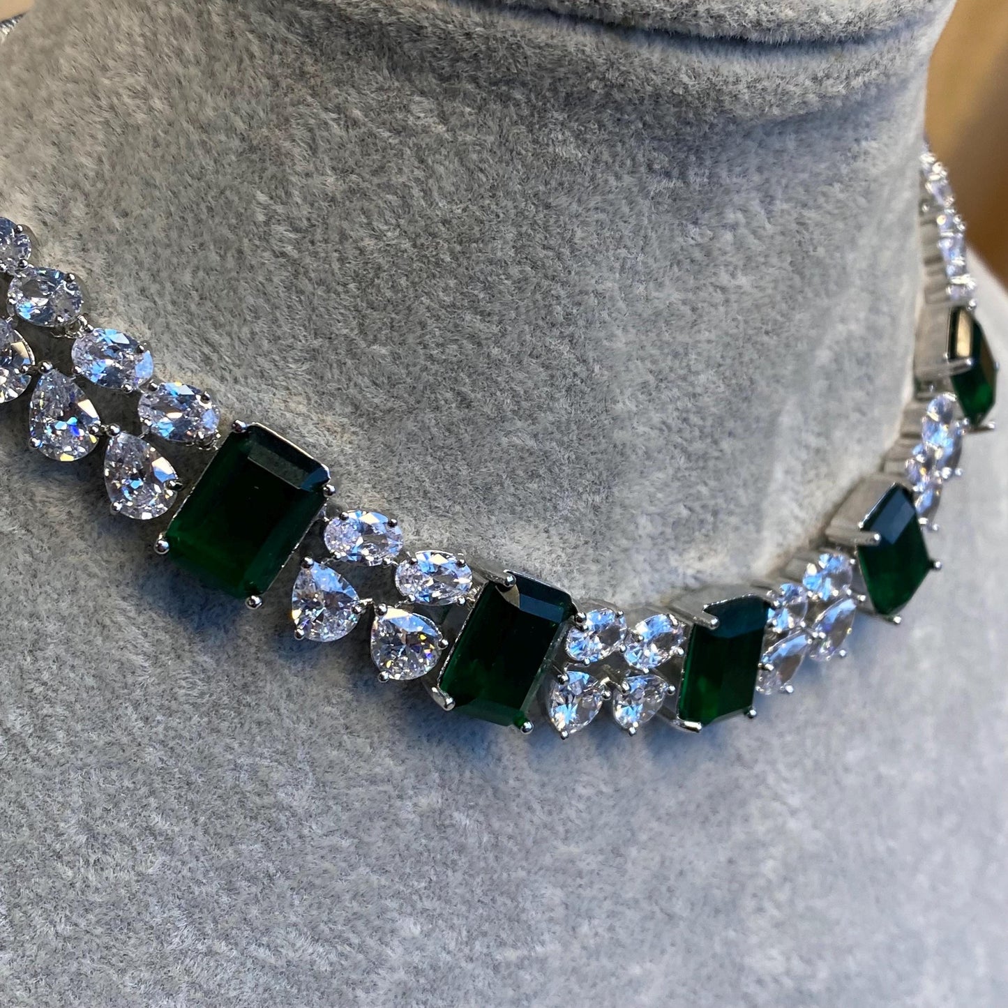 Emerald Green/Green- Diamante Necklace Reception/Christmas/New Years Party/Fashion Jewellery/ Gift for Women