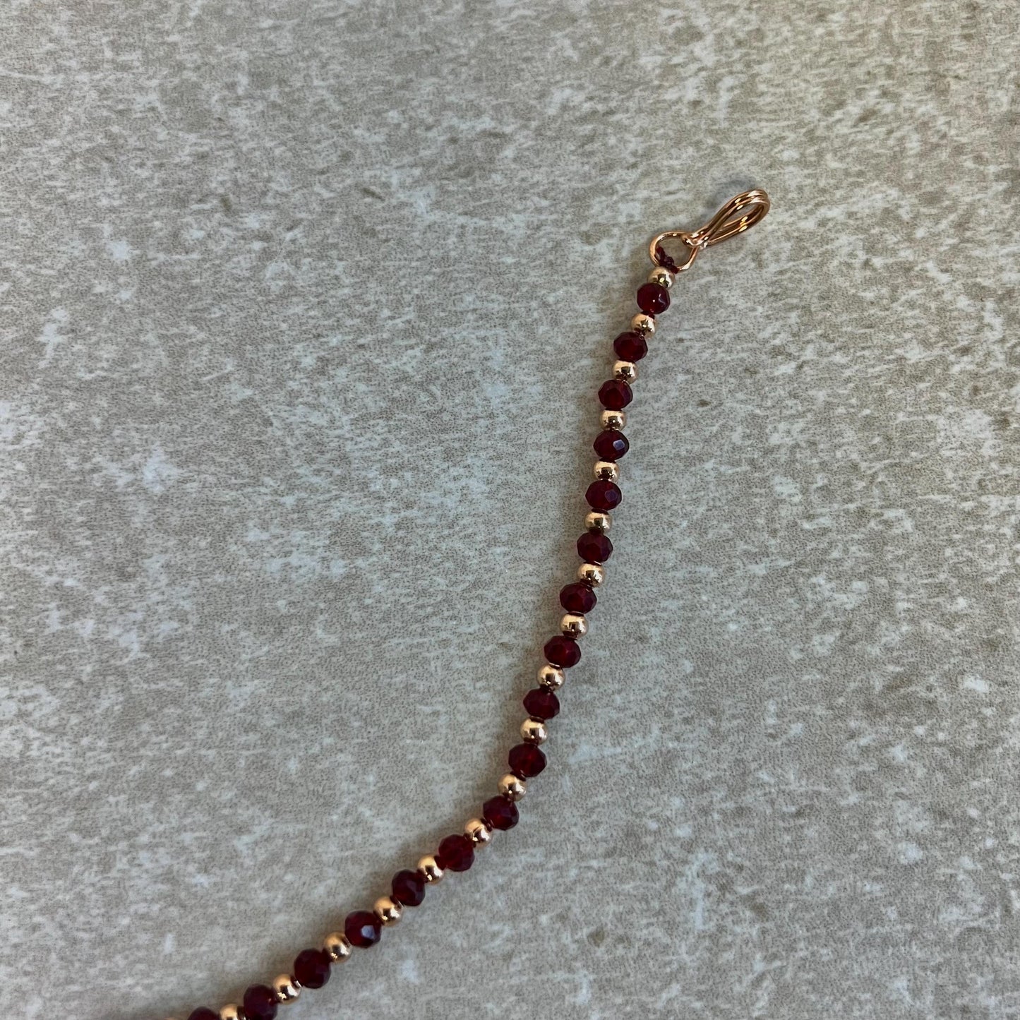 Medium Rose Gold & Maroon Clear Stone Slide Type Nose Ring/ Left Side/ Fashion Jewellery/ Gift for Women/Indian/Pakistani style/Nath