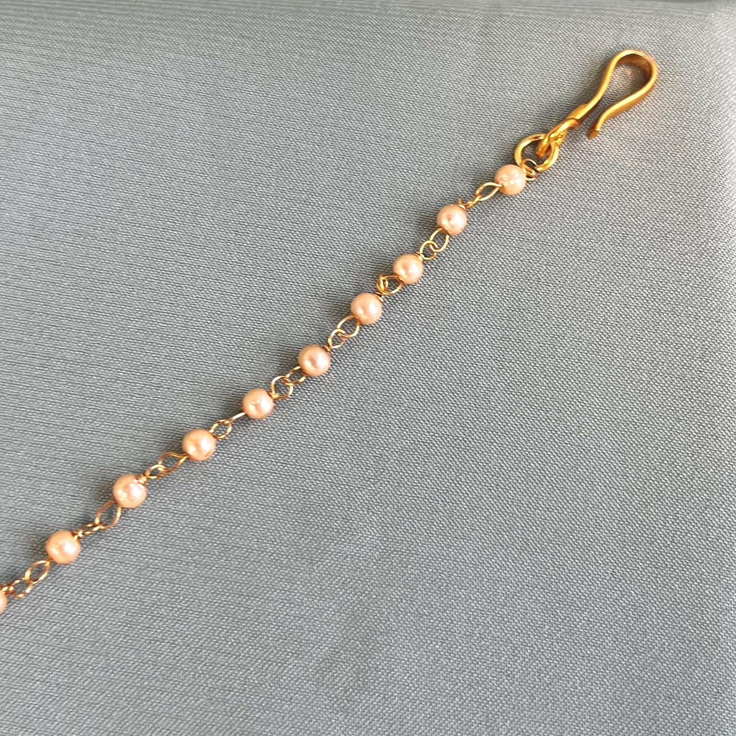 Bright Gold Non-Piercing Nose Ring Pearly Chain Included/ Fashion Jewellery/ Gift/ Indian/Nath /Indian Nose Jewellery/Slide Type Nose Ring