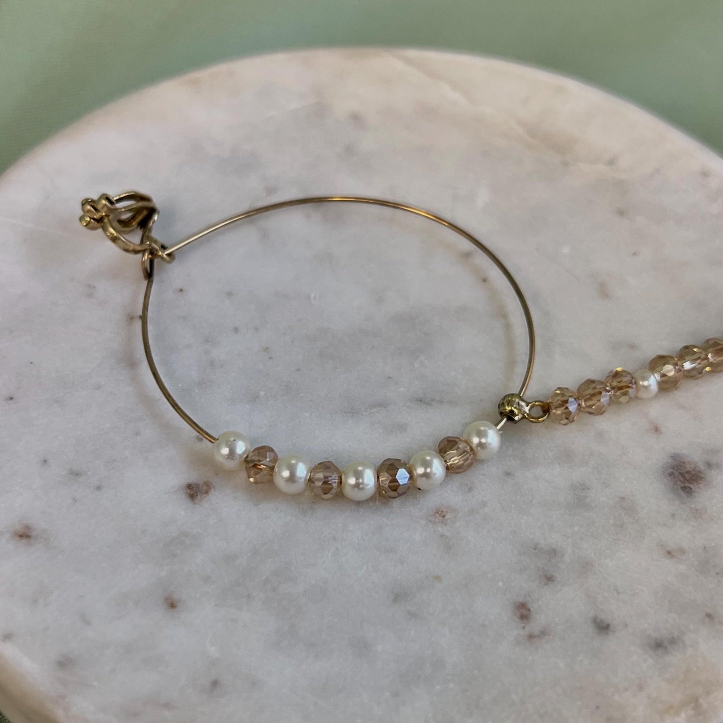 Large Champagne Clip On Nose Ring - Left Side Only - Slightly Imperfect/Gift for Women/Indian/Pakistani style/Nath /Indian Nose Jewellery