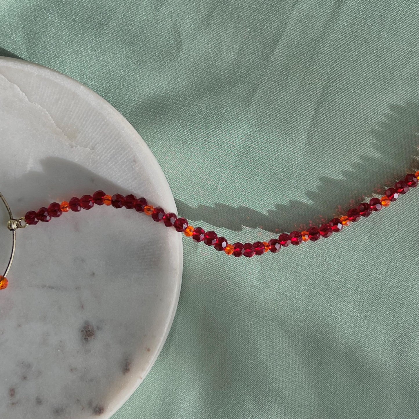 Large Maroon & Orange Clip On Nose Ring - Left Side Only - Slightly Imperfect/Nose Rings/Indian/Pakistani style /Indian Nose Jewellery