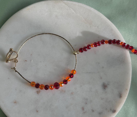 Large Maroon & Orange Clip On Nose Ring - Left Side Only - Slightly Imperfect/Nose Rings/Indian/Pakistani style /Indian Nose Jewellery