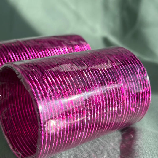 Set of 12 Hot Pink Shinny Single Bangles/ Indian Bangles/Bracelets/Matte Bangles/Indian & Pakistani Jewellery