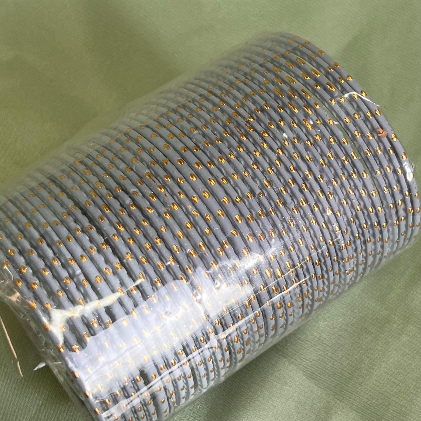 Set of 12 Grey Gold Dot Single Bangles /Grey Bangles/Gold Dot Bangles/Indian Bangles/Gold Bangles/Single Bangles
