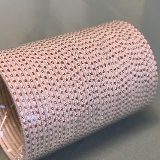 Set of 12 Cream Gold Dot Single Bangles/Indian Bangles/Cream Bangles/Single Bangles/Gold Dot Bangles/Single Bangles