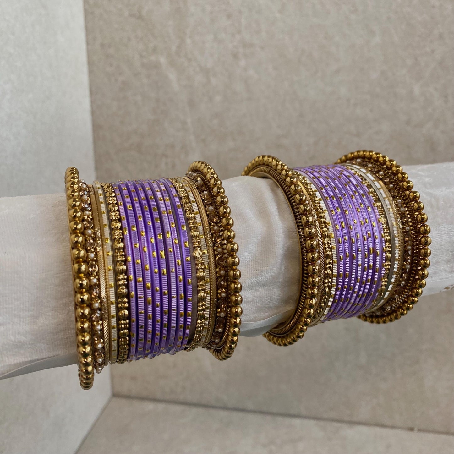 Lilac Small Indian Bangle Set - Both Arms/Lilac Bangles/Lilac Churis/Lilac Indian Bangles/Lilac Bangle Sets/Lilac Churis/Lilac Churi Sets