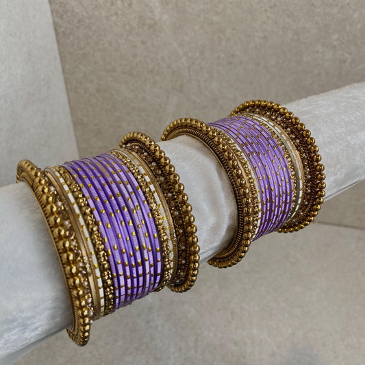 Lilac Small Indian Bangle Set - Both Arms/Lilac Bangles/Lilac Churis/Lilac Indian Bangles/Lilac Bangle Sets/Lilac Churis/Lilac Churi Sets