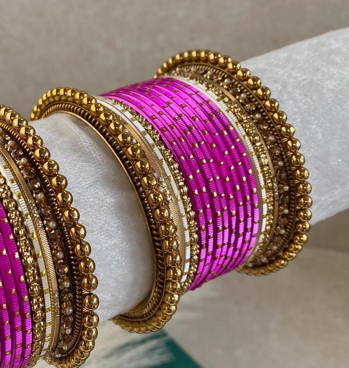 Hot Pink Small Indian Bangle Set/Hot Pink Bangles/Hot Pink Bangle Sets/Pink Bangle Set/Hot Pink Churis/Hot Pink Churi Sets/Indian Bangles