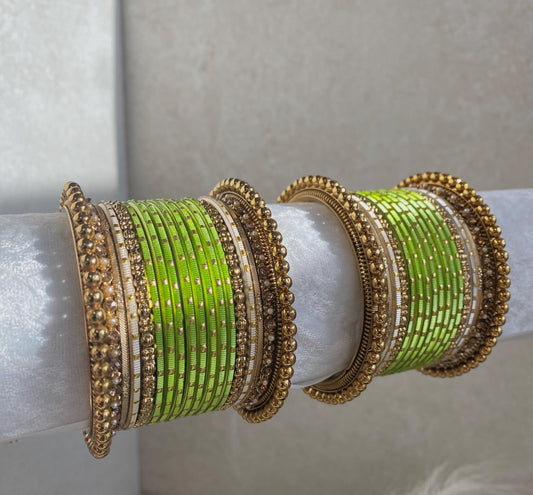 Lime Green Small Bangle Set/Indian Bangles/Lime Green Bangles/Lime Green Churis/Churi Sets/Green Churi Set/Lime Green Churi Sets