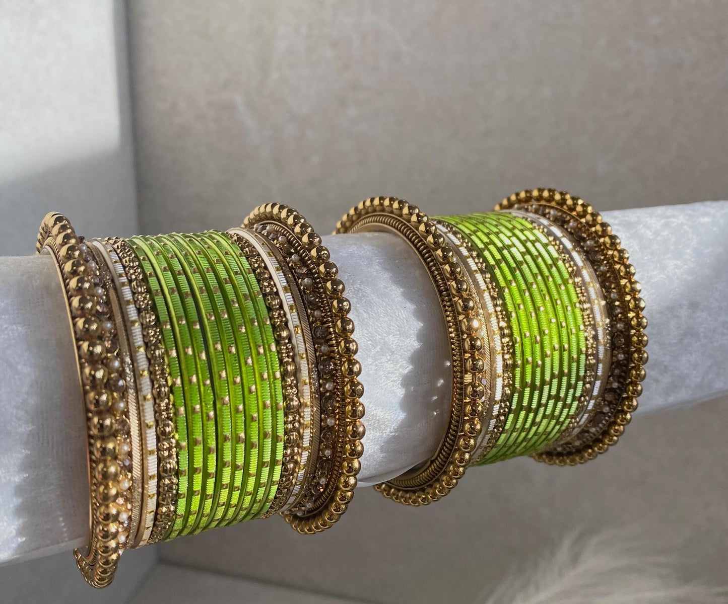 Lime Green Small Bangle Set/Indian Bangles/Lime Green Bangles/Lime Green Churis/Churi Sets/Green Churi Set/Lime Green Churi Sets