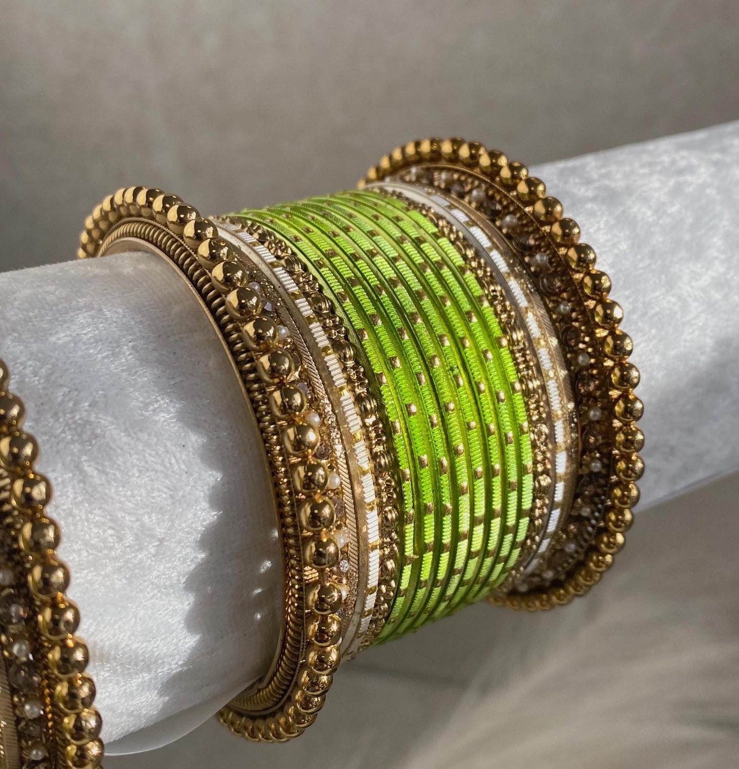 Lime Green Small Bangle Set/Indian Bangles/Lime Green Bangles/Lime Green Churis/Churi Sets/Green Churi Set/Lime Green Churi Sets