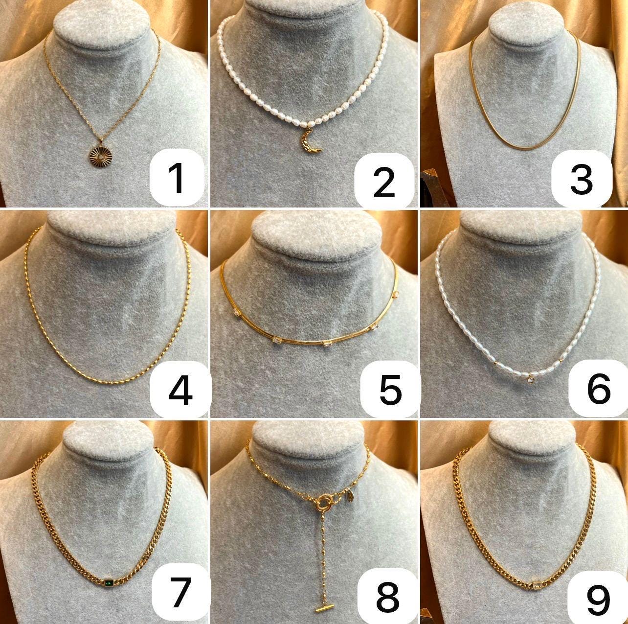 NEW!Stainless Silver 316L Everyday Gold and Pearl Chain High Quality Tarnish Free Necklace Gift High Fashion Layering Stylish Hypoallergenic