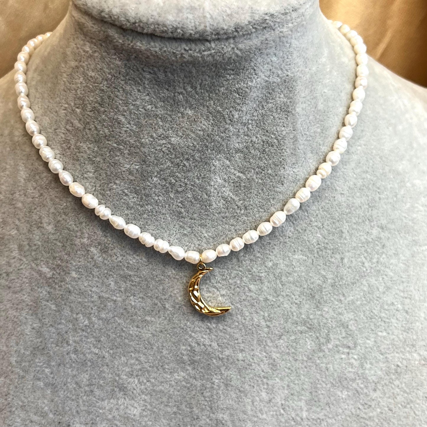 NEW!Stainless Silver 316L Everyday Gold and Pearl Chain High Quality Tarnish Free Necklace Gift High Fashion Layering Stylish Hypoallergenic
