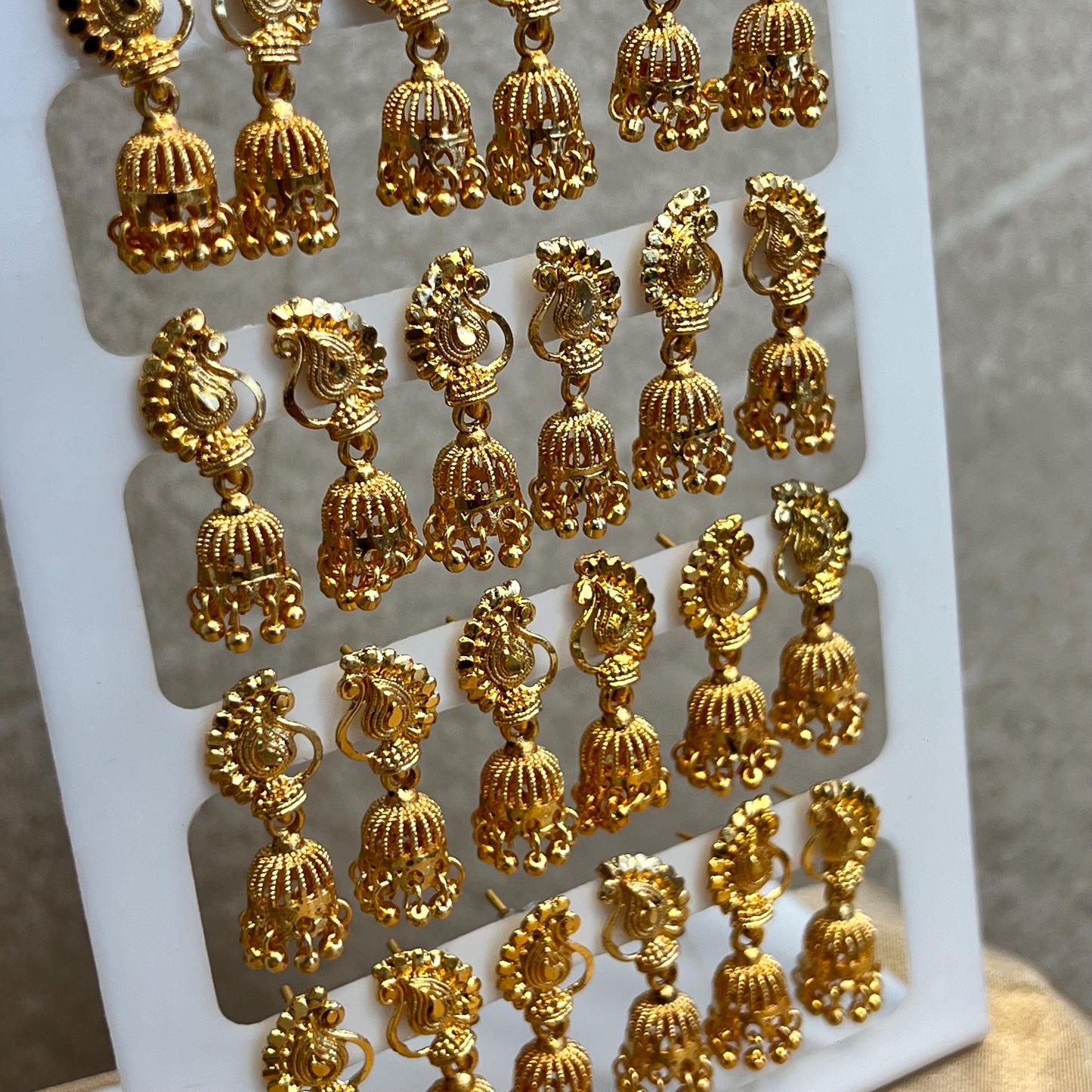 NEW JHUMKA! Bright Gold Cute Stud Micro Jhumka 1 Inch Gift Indian Pakistani Lightweight Weight Earrings/Valentines gifts