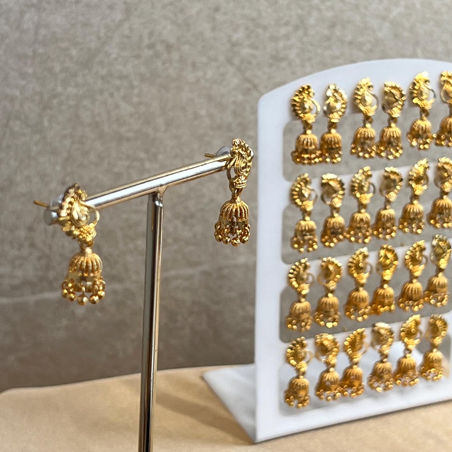 NEW JHUMKA! Bright Gold Cute Stud Micro Jhumka 1 Inch Gift Indian Pakistani Lightweight Weight Earrings/Valentines gifts