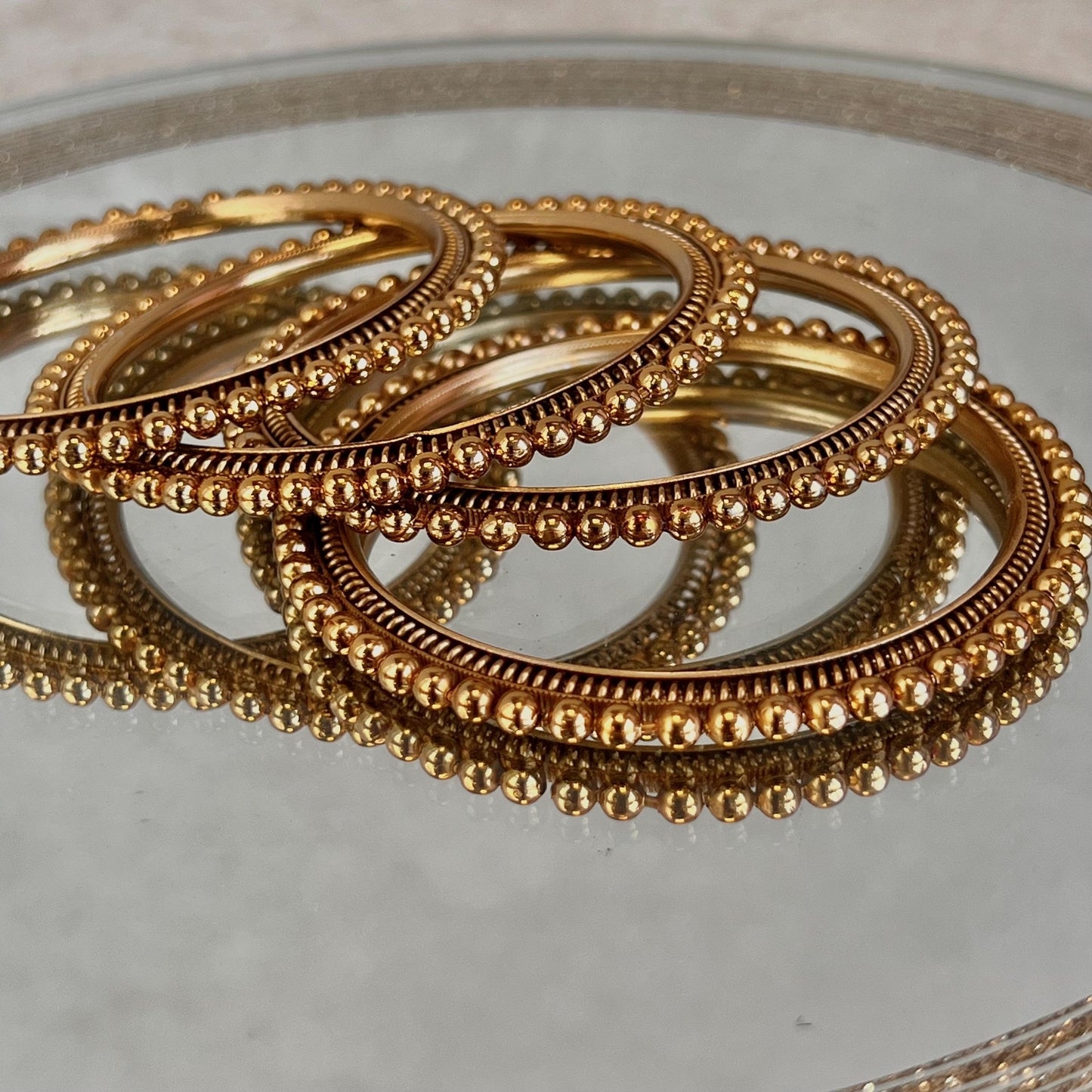 Golden Ball Kada Set/Crystal End Bangles/Indian Bangles/Gold Bangles/Crystal Bangles/Indian Bangle Set