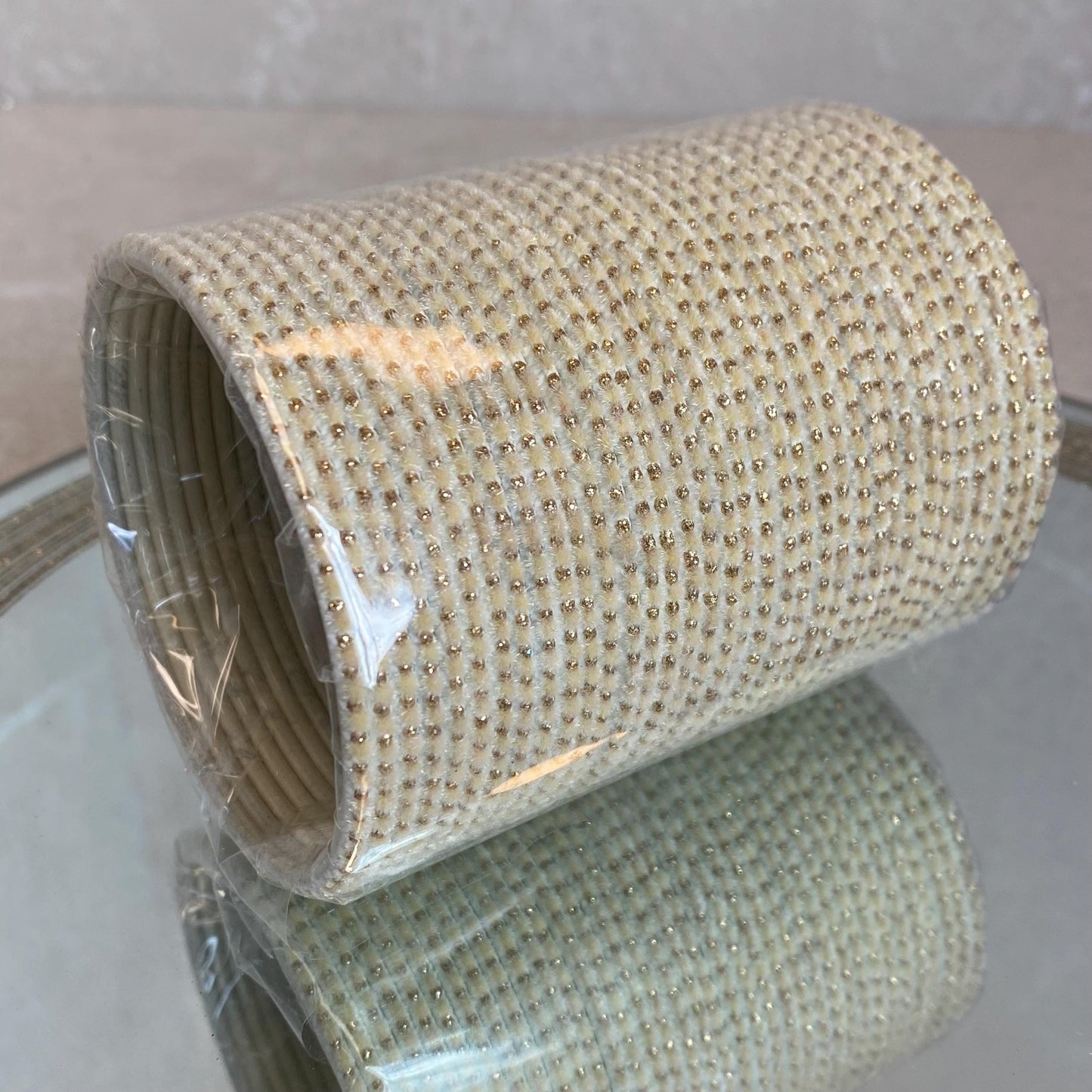 Set of 12 Cream Velvet Gold Dot Single Bangles - 2.8/Indian Bangles/Cream Bangles/Single Bangles/Gold Dot Bangles/Single Bangles