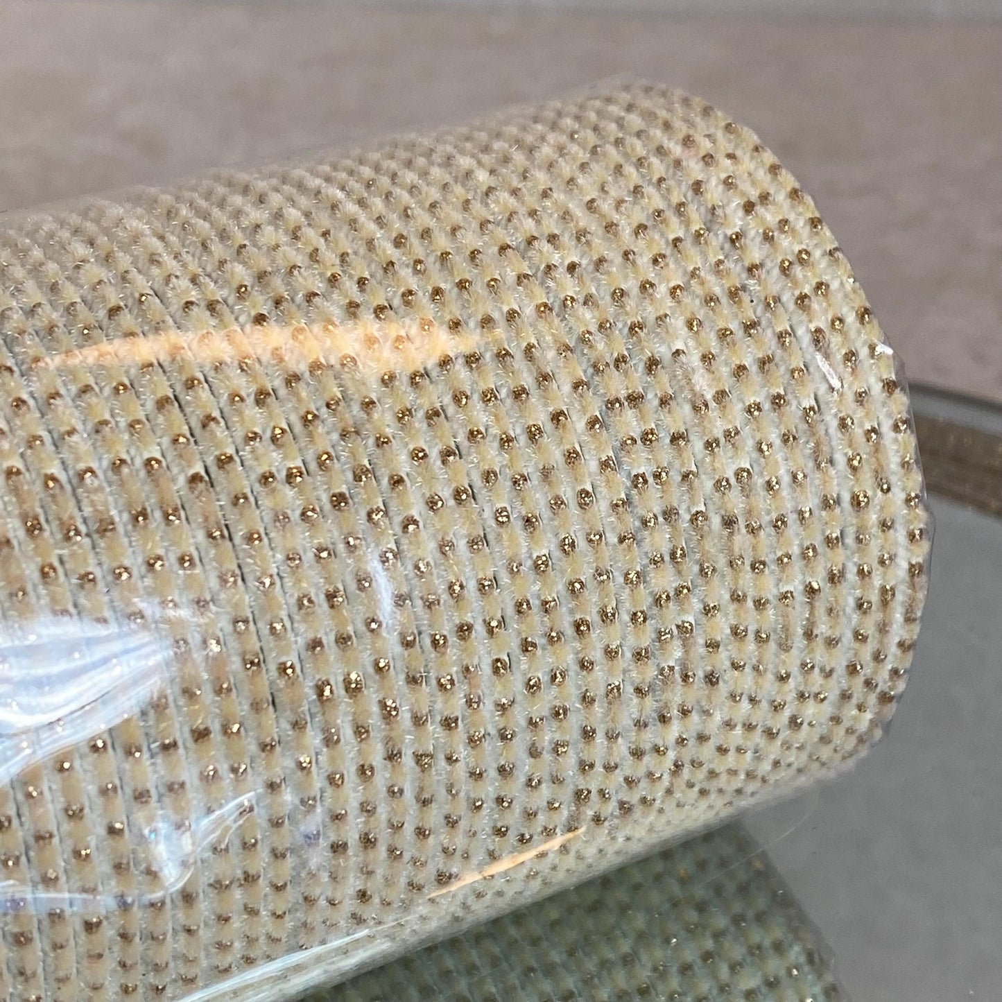 Set of 12 Cream Velvet Gold Dot Single Bangles - 2.8/Indian Bangles/Cream Bangles/Single Bangles/Gold Dot Bangles/Single Bangles