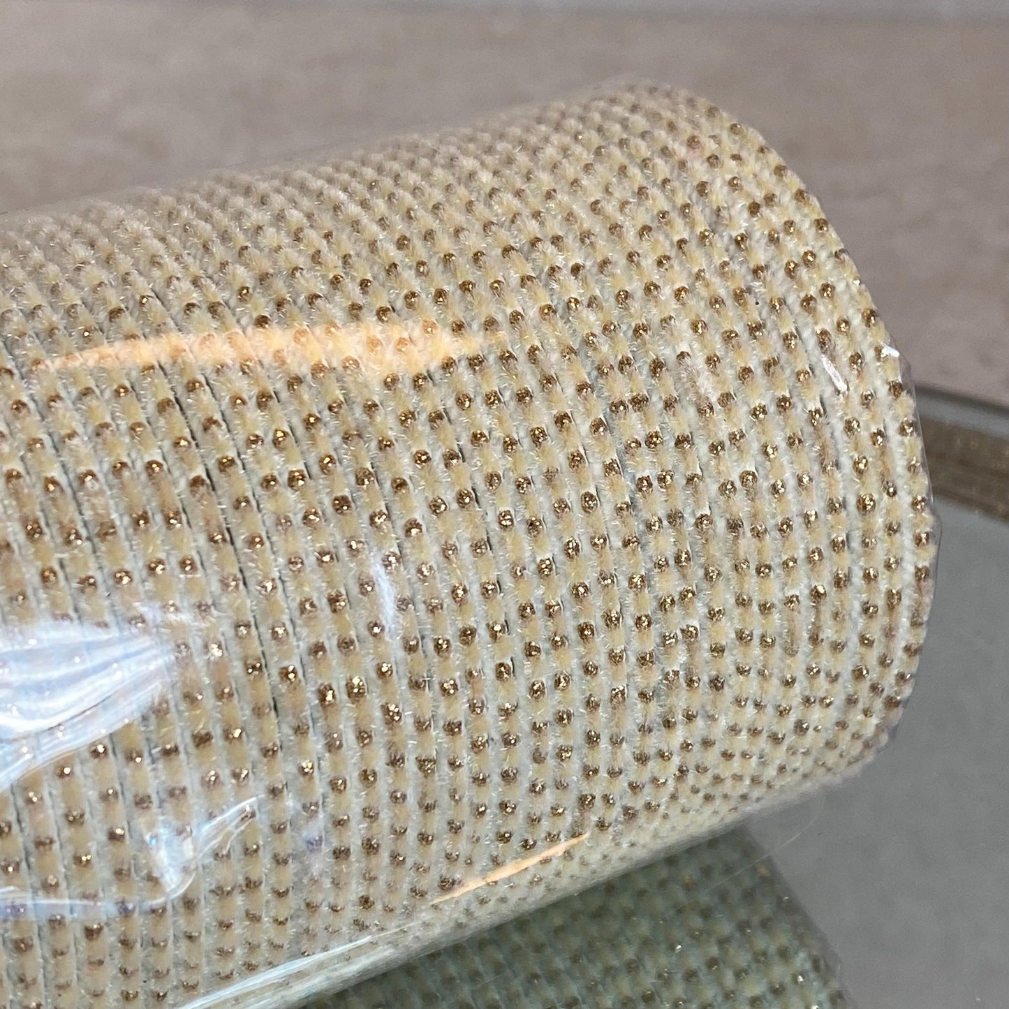 Set of 12 Cream Velvet Gold Dot Single Bangles - 2.8/Indian Bangles/Cream Bangles/Single Bangles/Gold Dot Bangles/Single Bangles