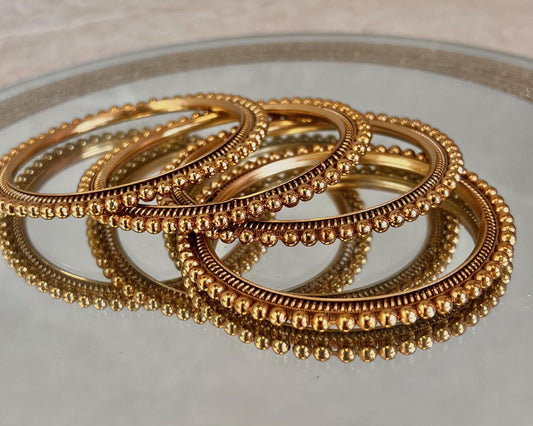 Golden Ball Kada Set/Crystal End Bangles/Indian Bangles/Gold Bangles/Crystal Bangles/Indian Bangle Set