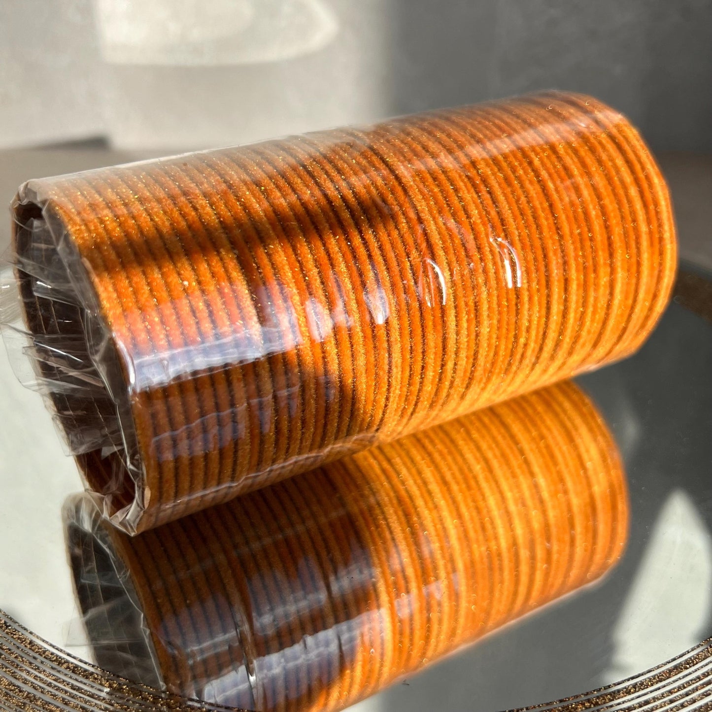 Set of 12 Orange Velvet Plain Single Bangles - 2.4/Orange Bangles/Indian Bangles/Bracelets/Matte Bangles/Indian & Single Bangles