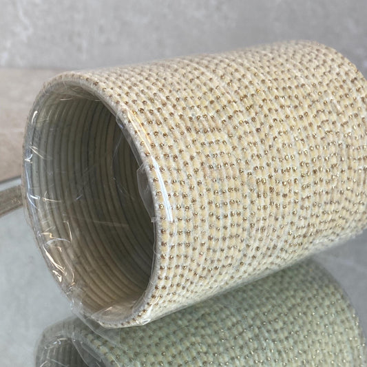 Set of 12 Cream Velvet Gold Dot Single Bangles - 2.8/Indian Bangles/Cream Bangles/Single Bangles/Gold Dot Bangles/Single Bangles