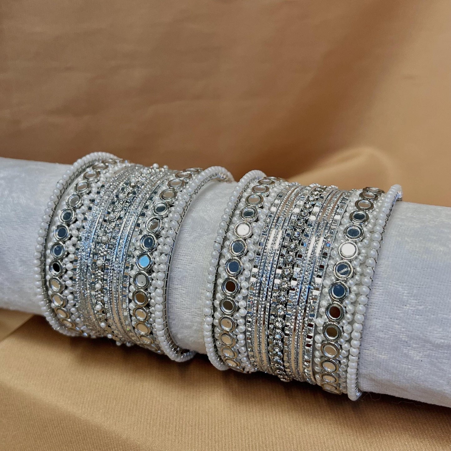 Small Silver Mirror Bangle Set/Silver Bangle Set/Mirror Bangles/Silver Bangles/ Pakistani/Jewellery/ Fashion Bracelet