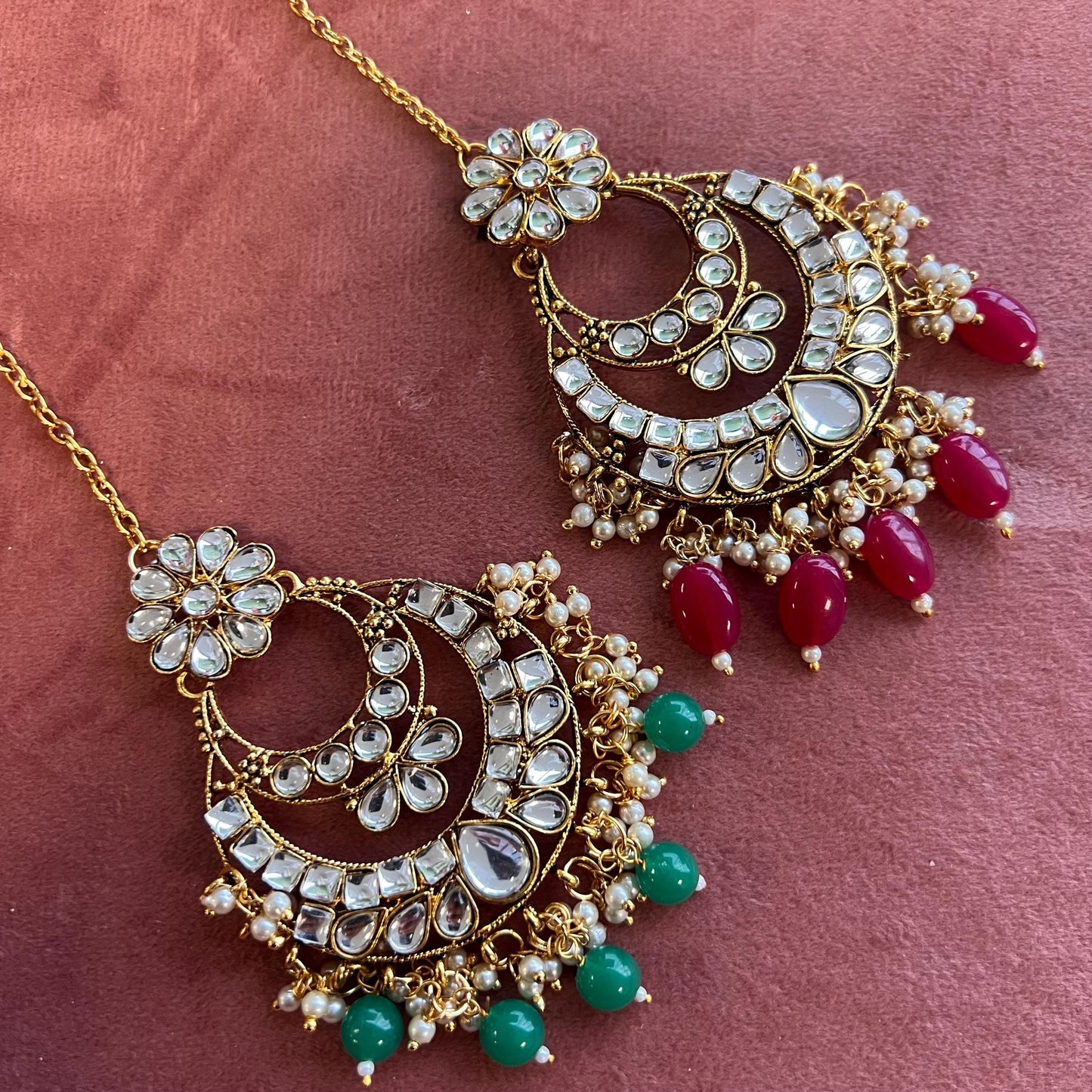 Faux Kundan Tikka/ Tikli/ Indian/ Pakistani Fashion Jewellery/Maang Tikkas