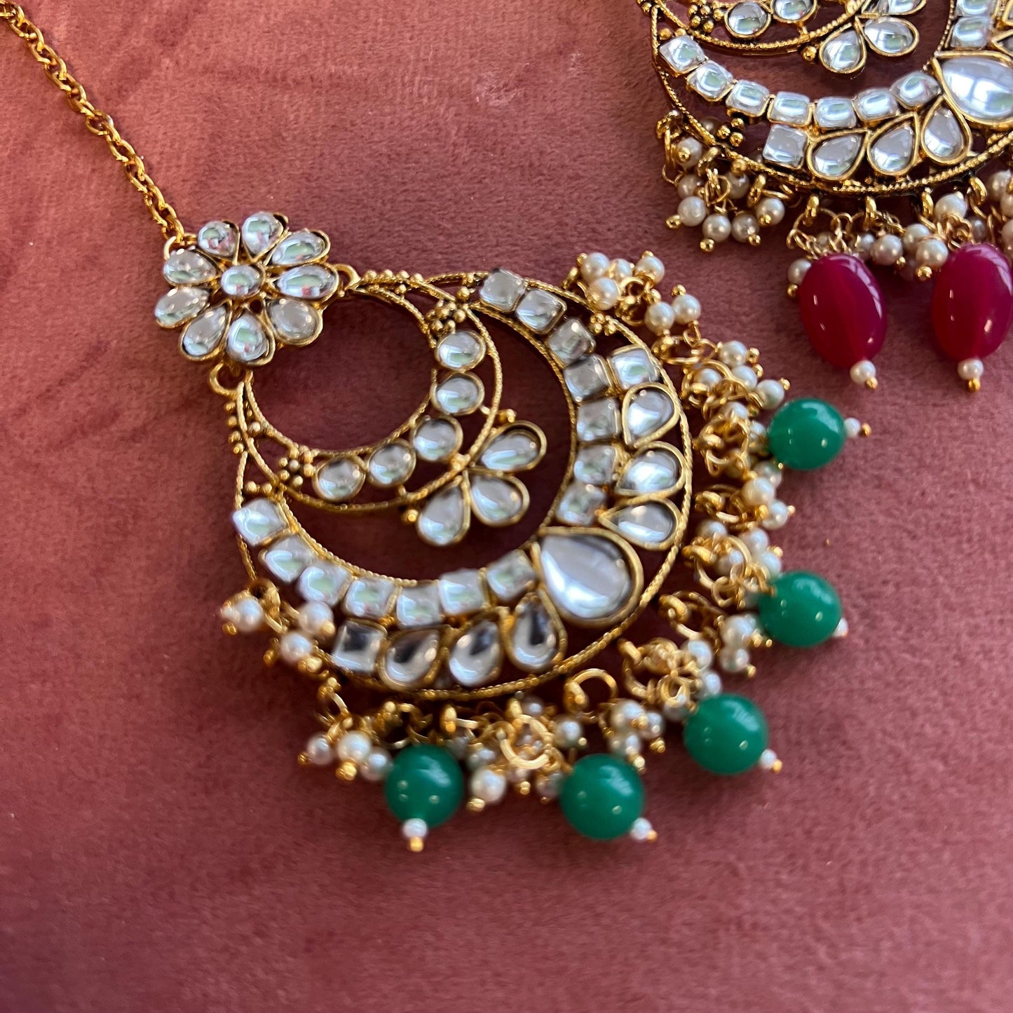 Faux Kundan Tikka/ Tikli/ Indian/ Pakistani Fashion Jewellery/Maang Tikkas