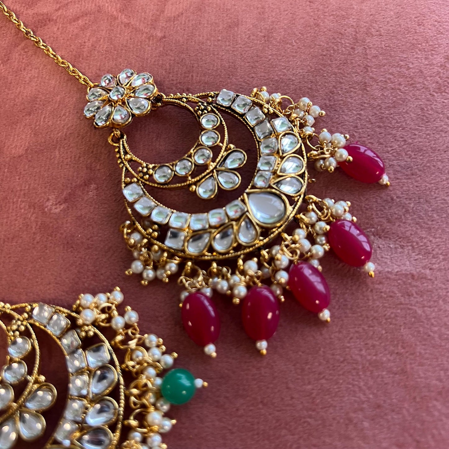Faux Kundan Tikka/ Tikli/ Indian/ Pakistani Fashion Jewellery/Maang Tikkas