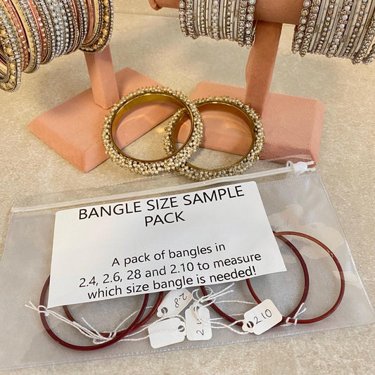 NEW How to Measure Bangle Size Indian Pakistani Churi Bangle Sample Pack, Single Bangle in 2.4, 2.6, 2.8 and 2.10 To Check Bangle Size! SALE