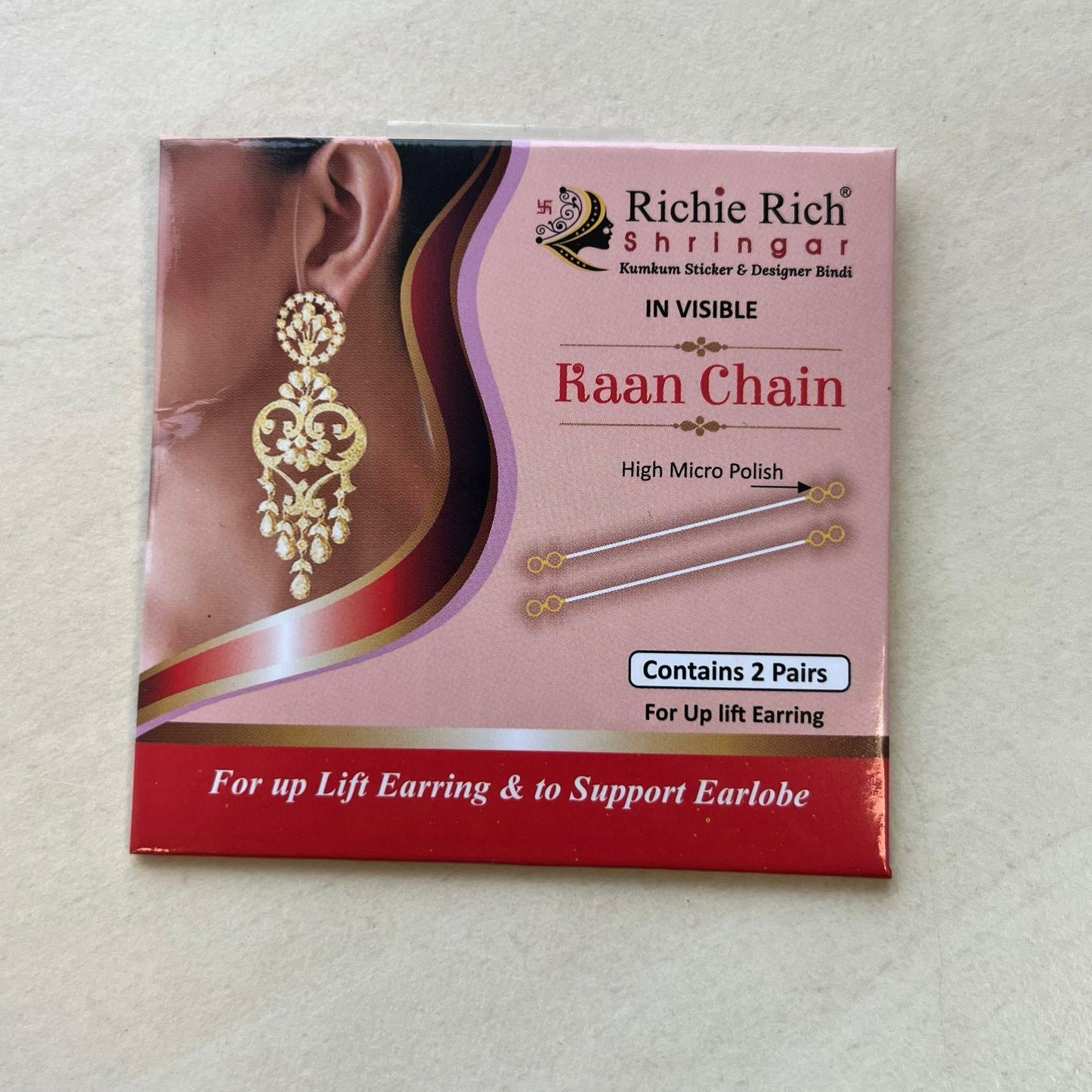 Kaan Chain Invisible Earring supports sahara chains for Heavy Earring 2 sets of chains Indian Pakistani Wedding Bride