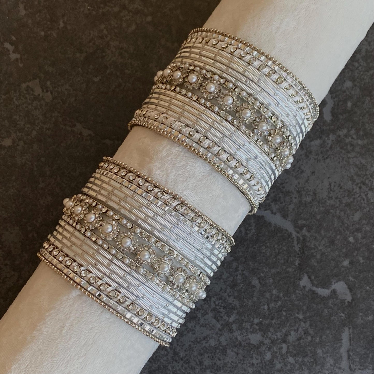 Small Silver Bangle Set Both Arms/Oxidised Silver Bangles/ Silver Bangles/Indian/ Pakistani/Jewellery/ Fashion Bracelet