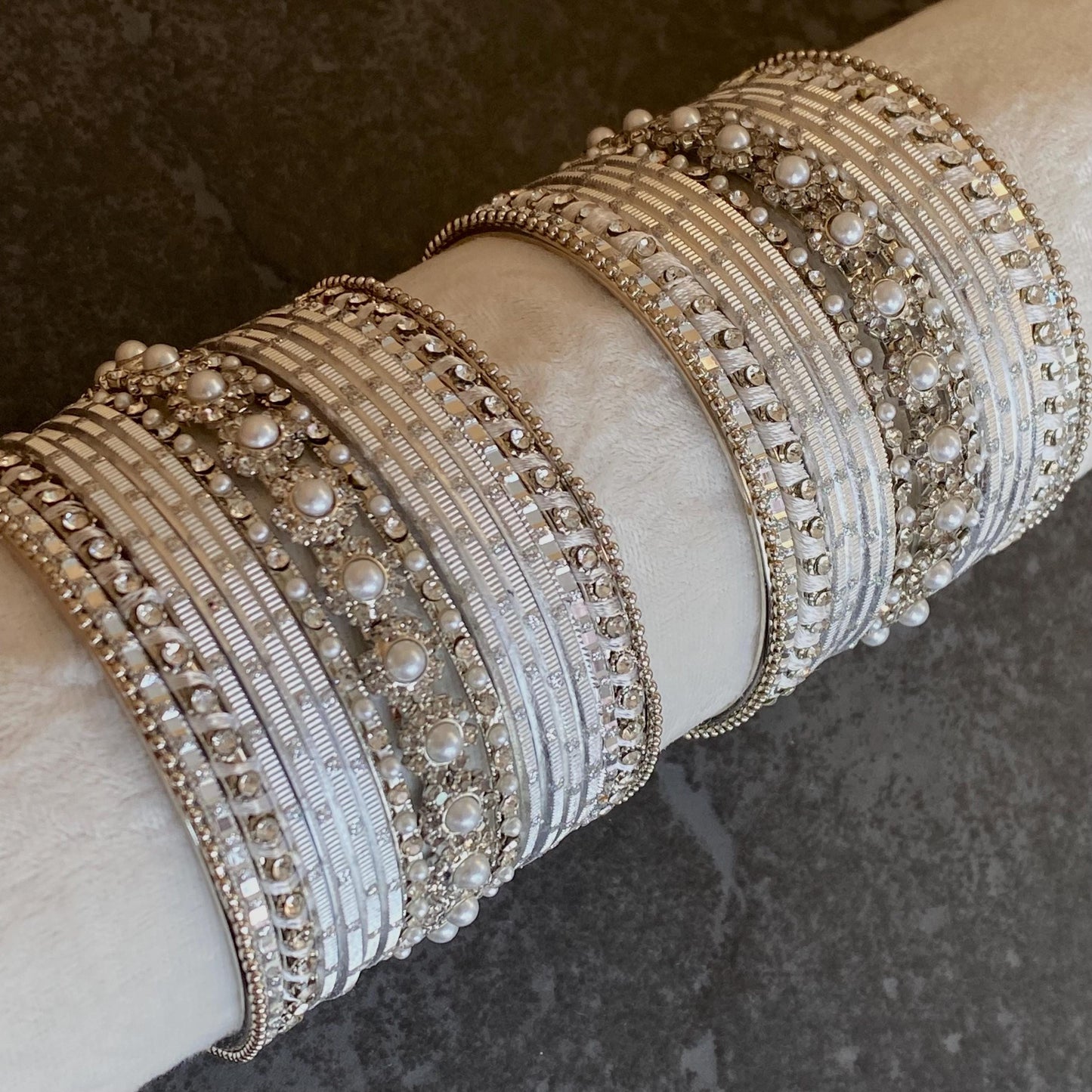 Small Silver Bangle Set Both Arms/Oxidised Silver Bangles/ Silver Bangles/Indian/ Pakistani/Jewellery/ Fashion Bracelet