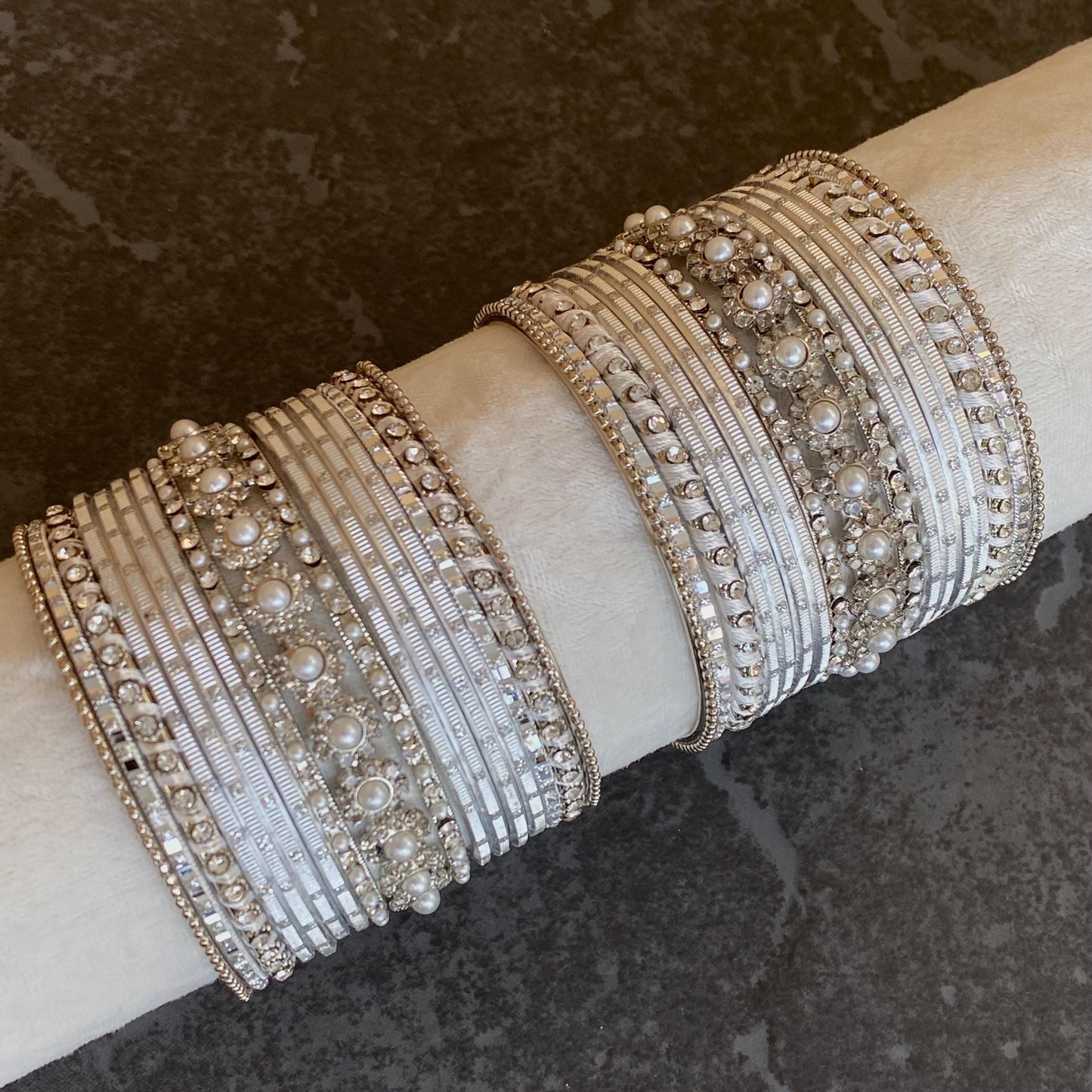 Small Silver Bangle Set Both Arms/Oxidised Silver Bangles/ Silver Bangles/Indian/ Pakistani/Jewellery/ Fashion Bracelet