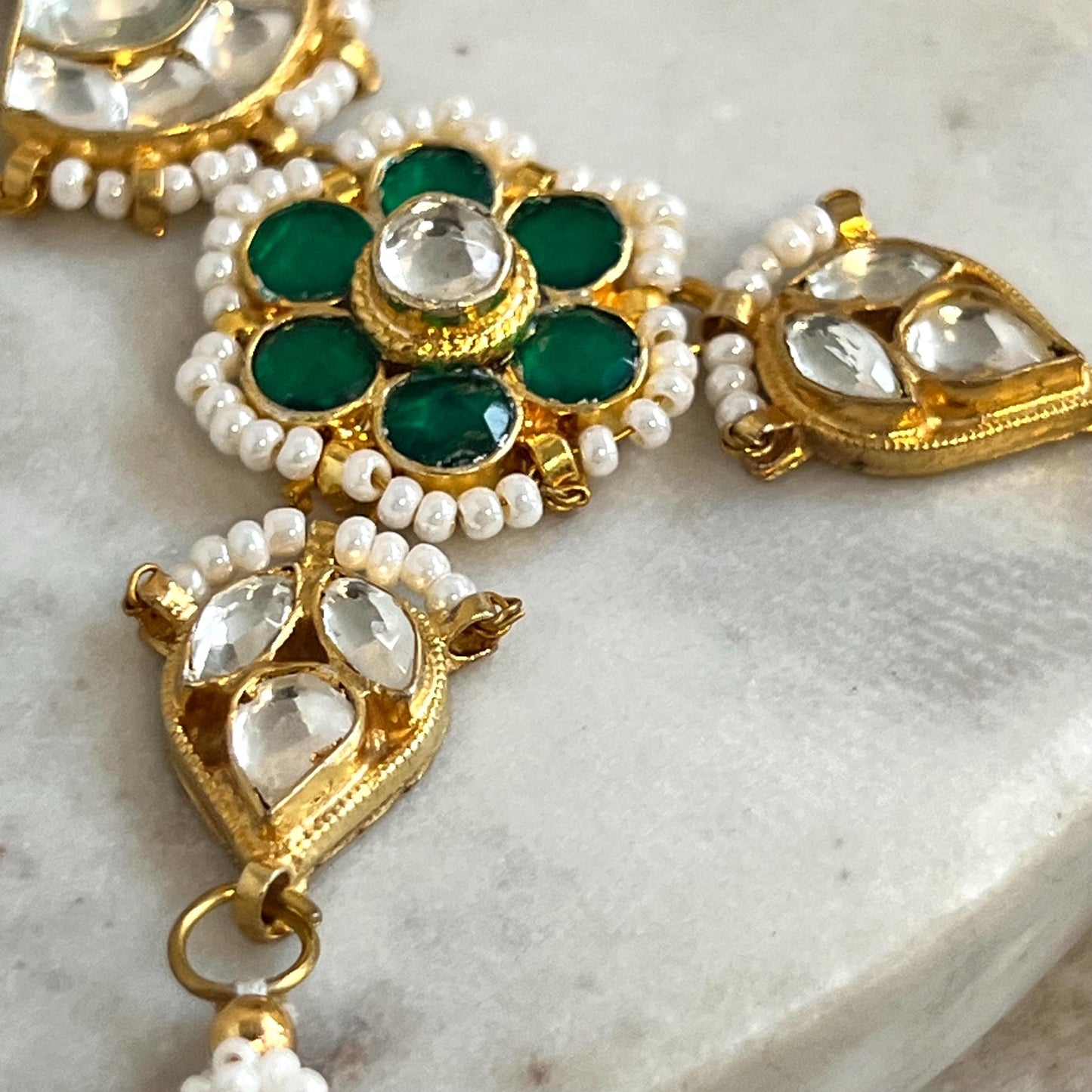 Green Real Kundan Hand Harness x1 Single/ Fashion Jewellery/ Gift for Women/Indian/Pakistani style /Haathphool/Hand Accessory High Quality