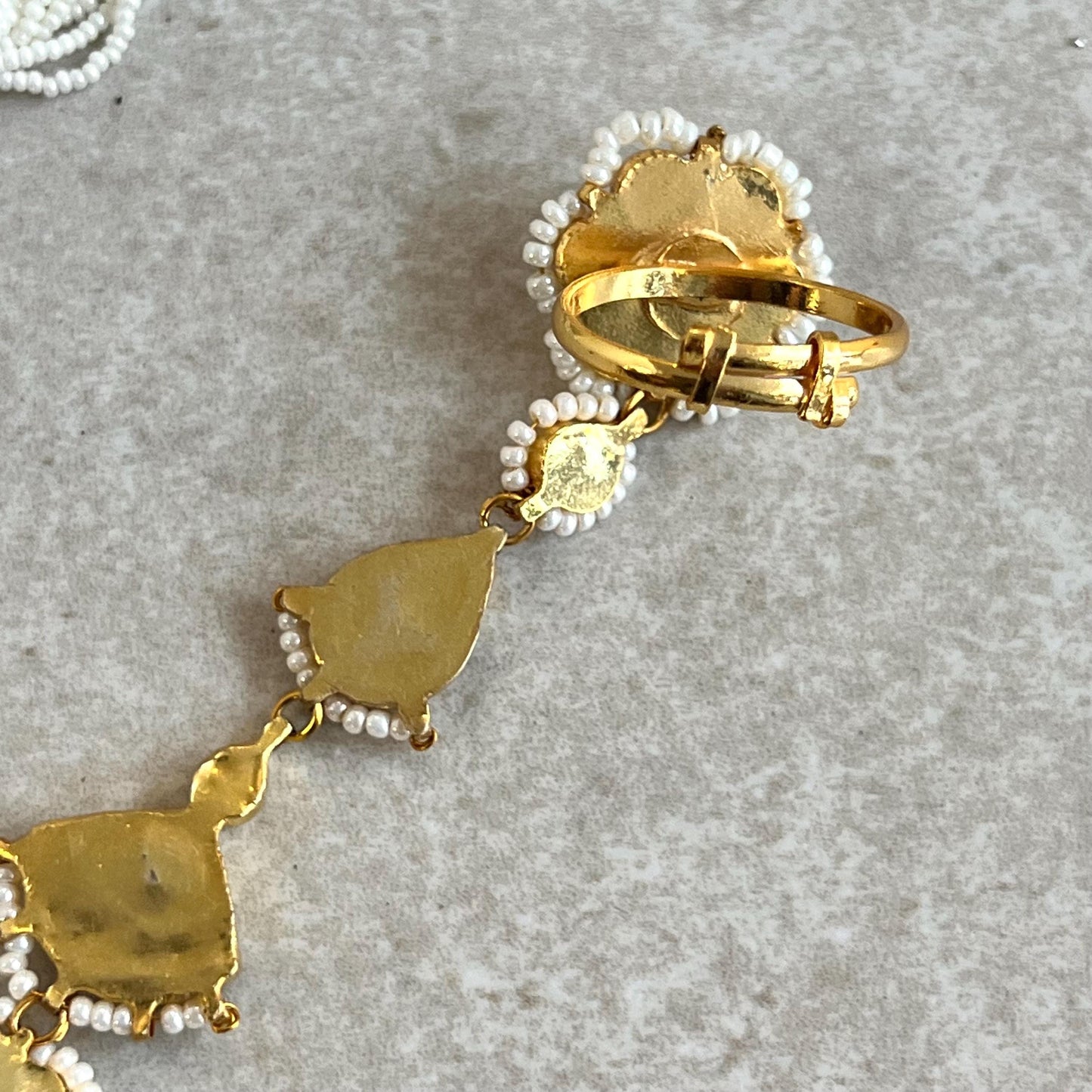 Green Real Kundan Hand Harness x1 Single/ Fashion Jewellery/ Gift for Women/Indian/Pakistani style /Haathphool/Hand Accessory High Quality