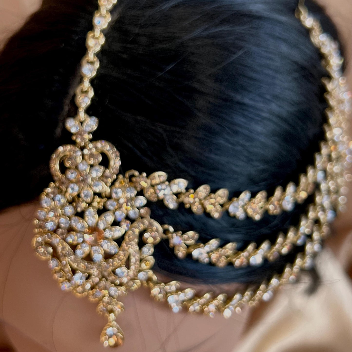 New Fashion Fancy Jhumar! Jhoomar Passa with Tikka One Piece Stylish Trending Indian Pakistani Style Bollywood Antique Gold Clear Rhinestone