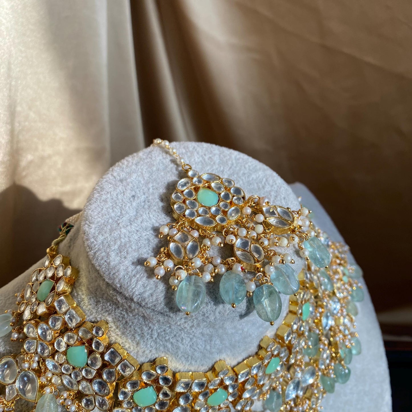 Mint Real Kundan Bright Gold Necklace Set Earring Tikka Traditional  Unique Style/ Indian/ Pakistani/Fashion Jewellery Gift for Women Bridal