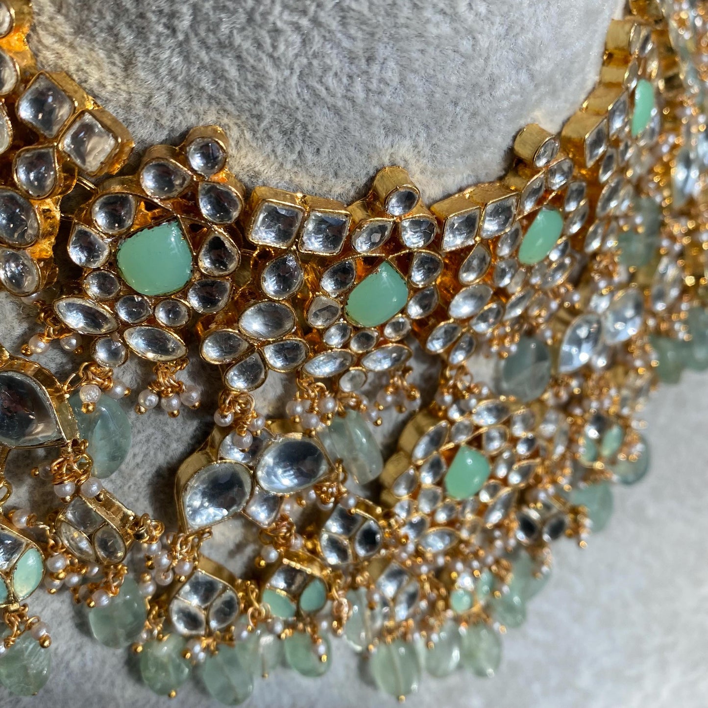 Mint Real Kundan Bright Gold Necklace Set Earring Tikka Traditional  Unique Style/ Indian/ Pakistani/Fashion Jewellery Gift for Women Bridal