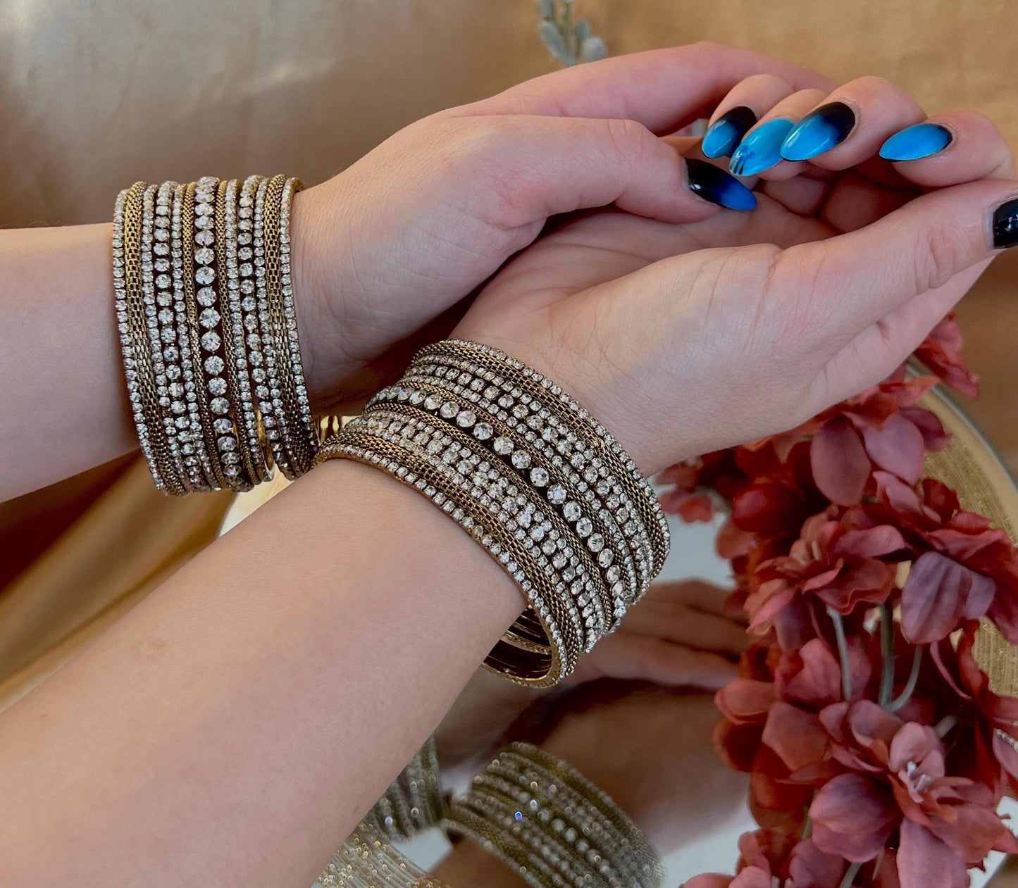 Clear Small Bangle Set Both Arms - 2.8/Clear Bangle Set/Kada Bangle SetIndian/ Pakistani/Bangles/ Fashion Bracelet