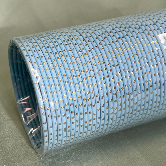 Sky Blue Gold Dot Set of 12 Single Bangles - 2.6/Blue Bangles/Indian/ Pakistani Bangles/Sky Blue Bangles