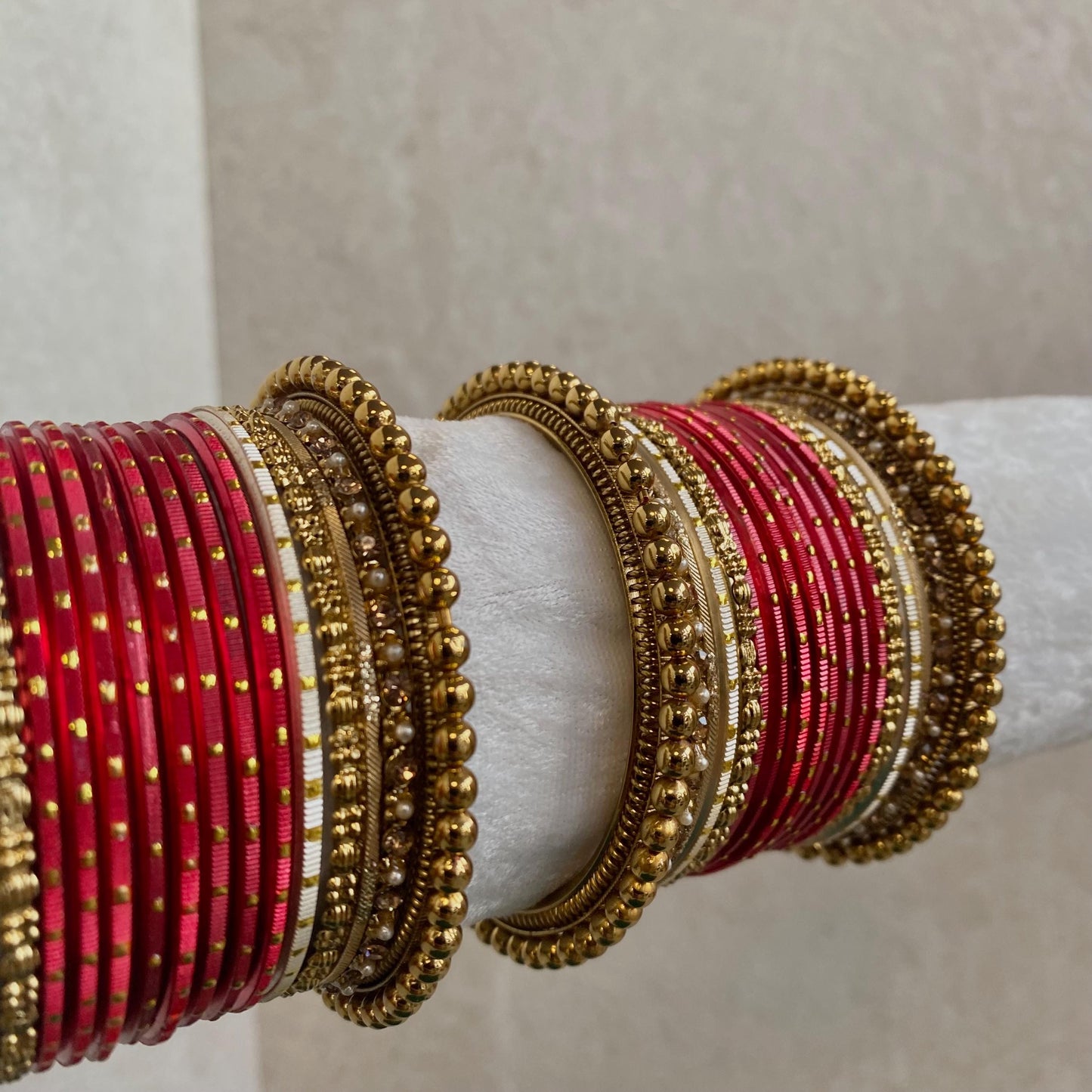 Red Small Indian Bangle Set/Red Bangles/Red Churis/Red Indian Bangle Sets/Gold Ball Bangles/Gold Bold Antique Bangles/Red Churi Sets