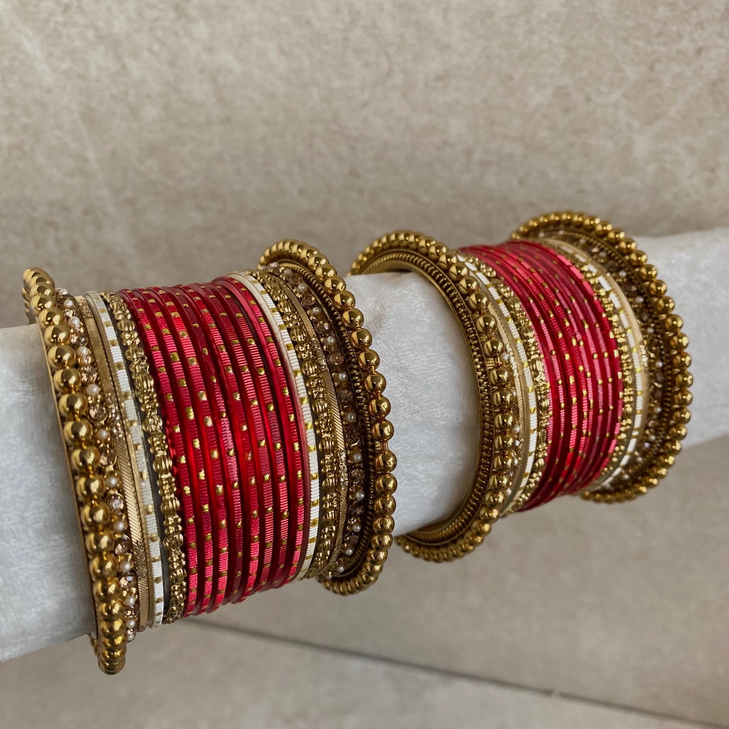 Red Small Indian Bangle Set/Red Bangles/Red Churis/Red Indian Bangle Sets/Gold Ball Bangles/Gold Bold Antique Bangles/Red Churi Sets