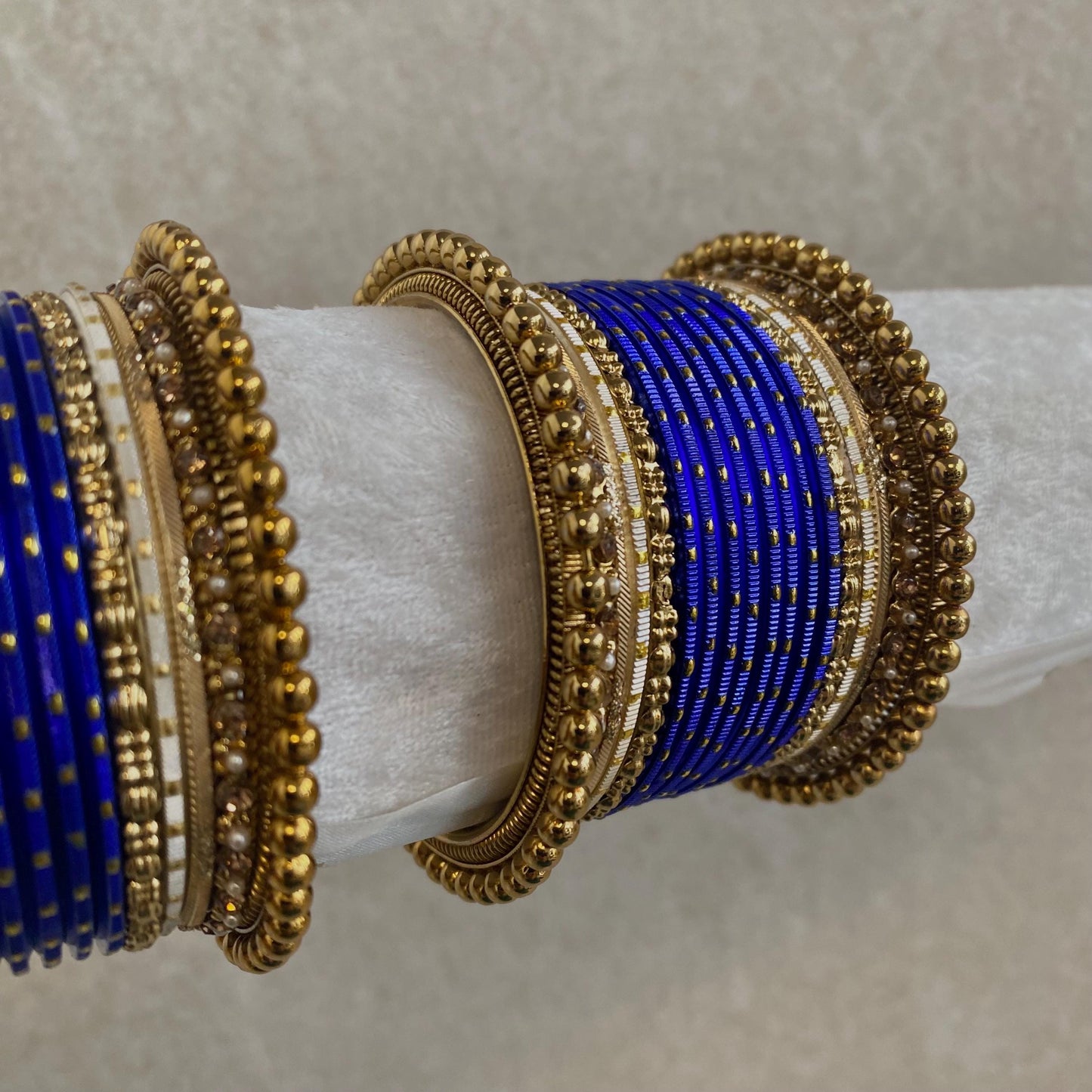 Small Navy Bangle Set/Indian Navy Bangles/Navy Bangle Set/Gold Ball Indian Bangles/Golden Bangles/Navy Churis/Navy Churi Sets