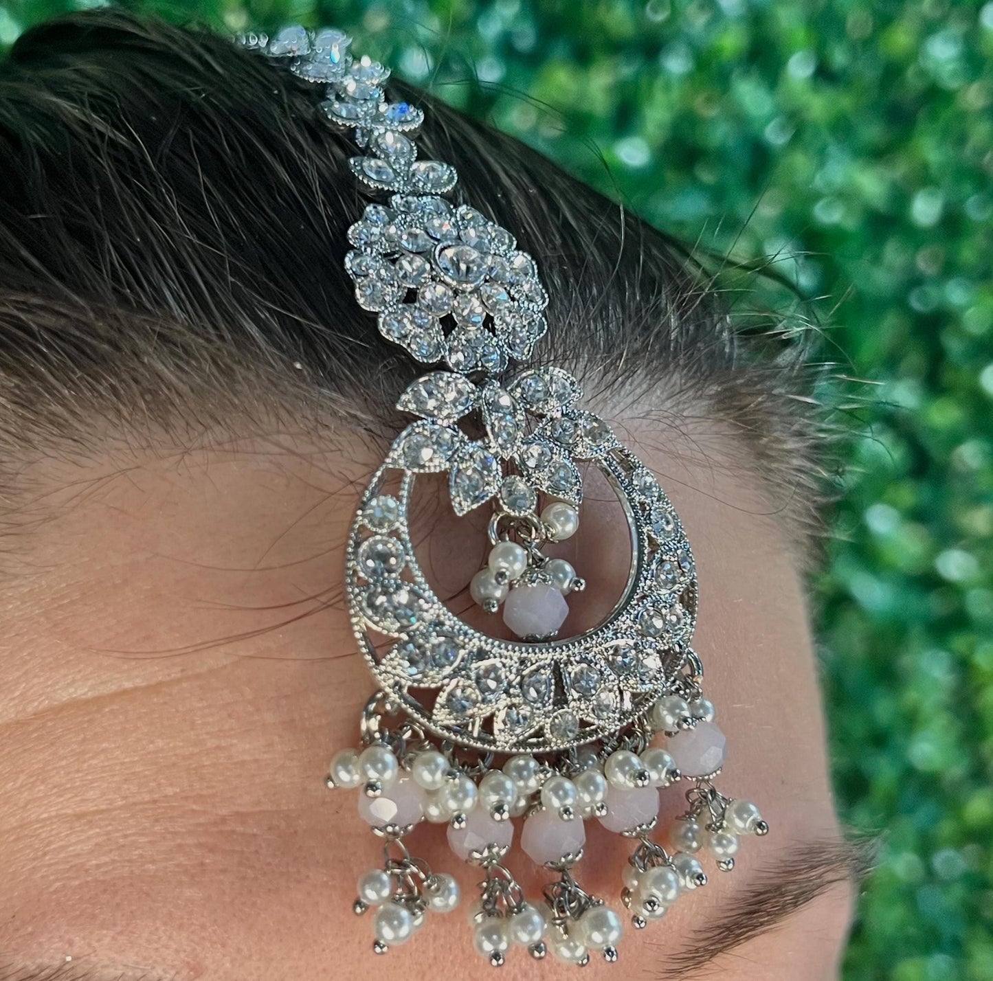 Silver Pink Bridal Indian Bridal Set/Silver Necklace Set/ Indian/Pink Necklace Set/Pink Necklace Set/ Wedding/Indian Bridal Jewellery