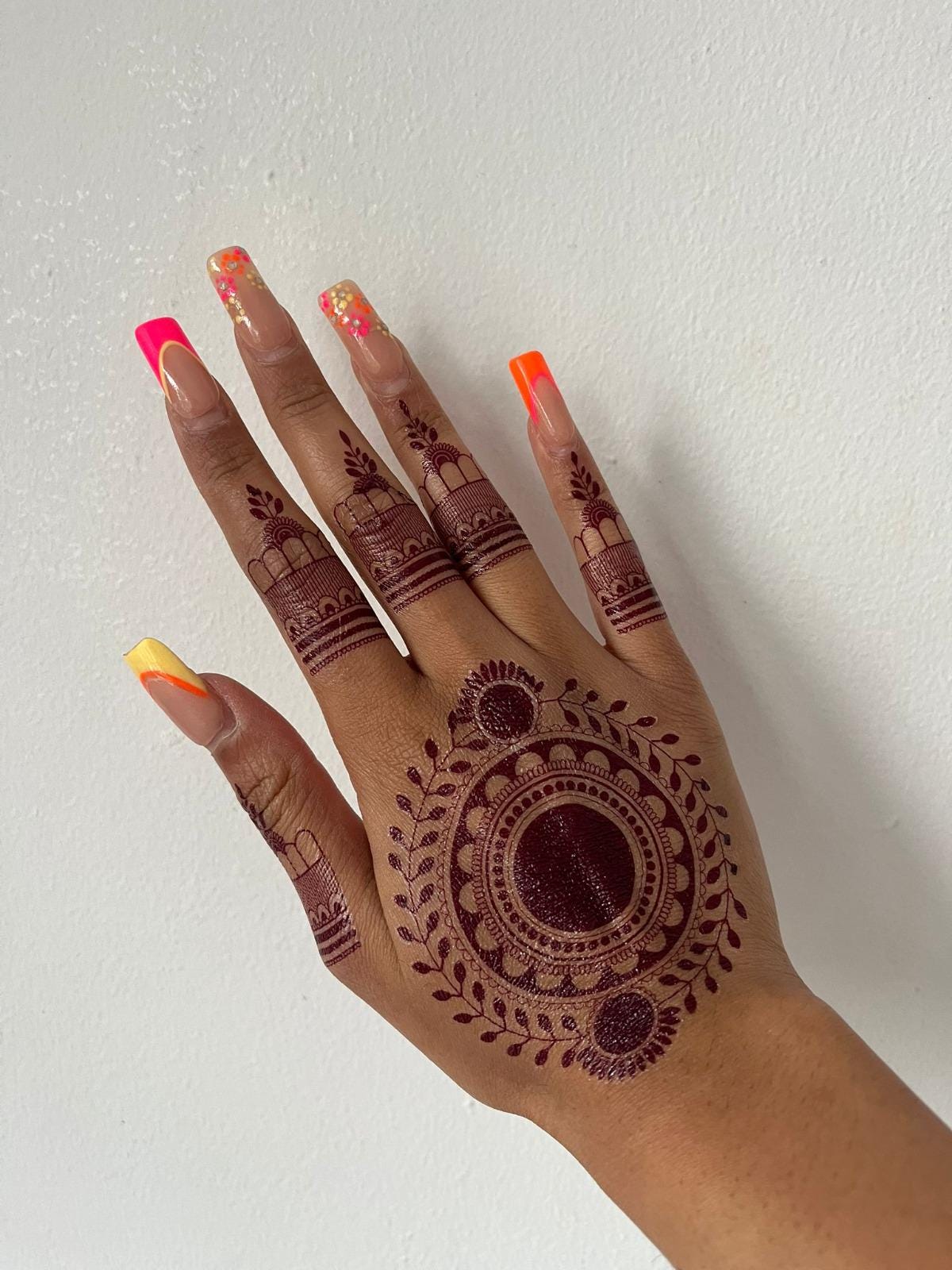 Brown Henna Temporary Tattoo! Mendhi Sticker/ Henna Lace transfer NEW henna Hand Arm Tattoo Mehandi Sticker Art Temporary