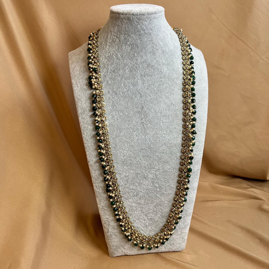 Green Champagne Long Mala/ Haar/ Long Necklace/ Waist chain/ Belt/ Sari Belt/Green Long Haar/Green Mala/Green Mala